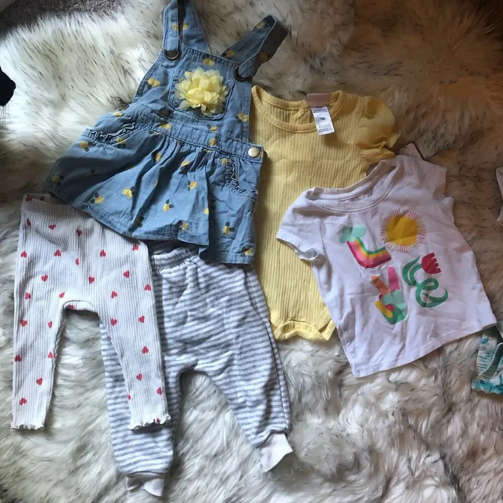 Mixed Brands Baby Girl Clothes Lot 12M Cat & Jack, Old Navy, Little Lass